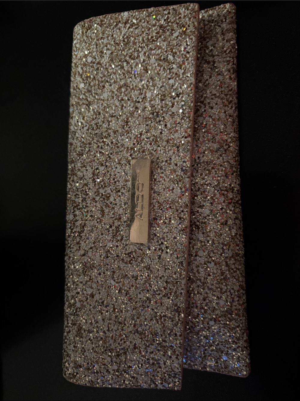 ALDO Glitter Fold-Over Clutch Wallet - Sparkling Gold